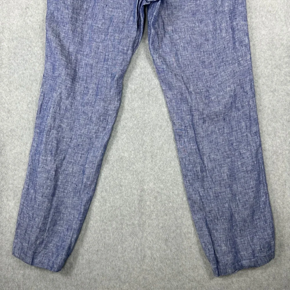 Tasso Elba pants men's 36x32 100 linen  summer resort luxury blue